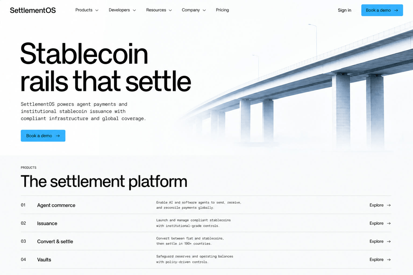 SettlementOS product interface overview